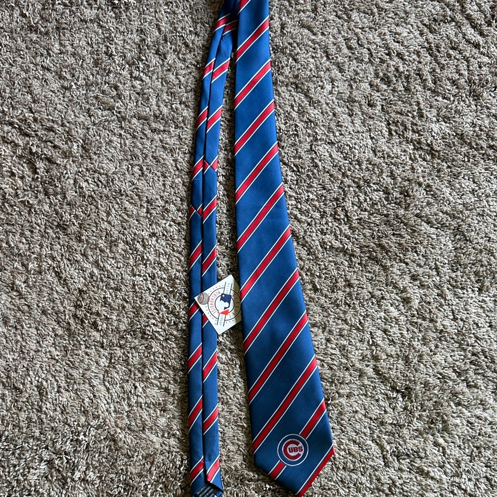 MLB Blue and Red Diagonal Striped Tie
